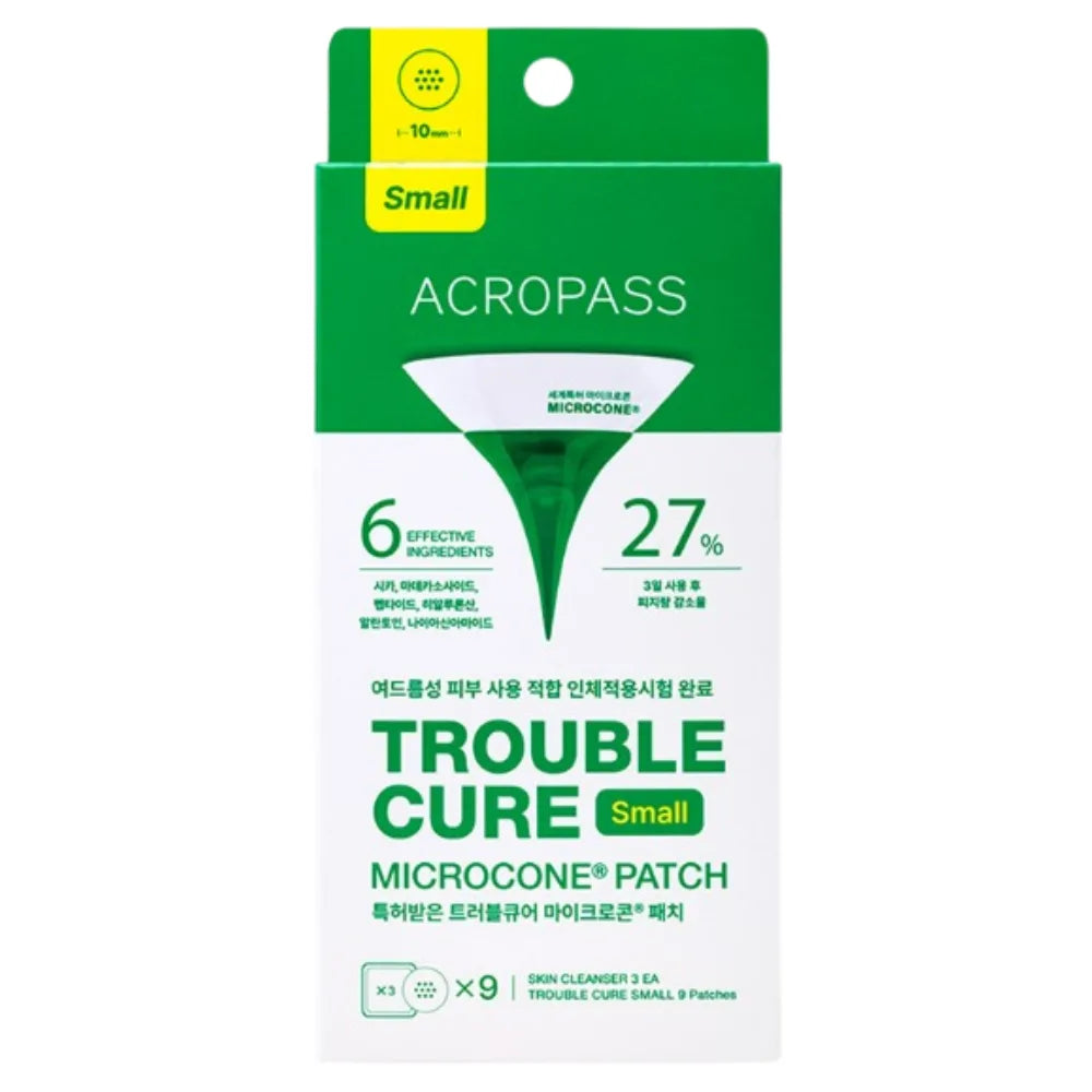 Trouble Care Small Microneedle Acne Patches - 9 Pack (9 Patches + 3 Prep Wipes)