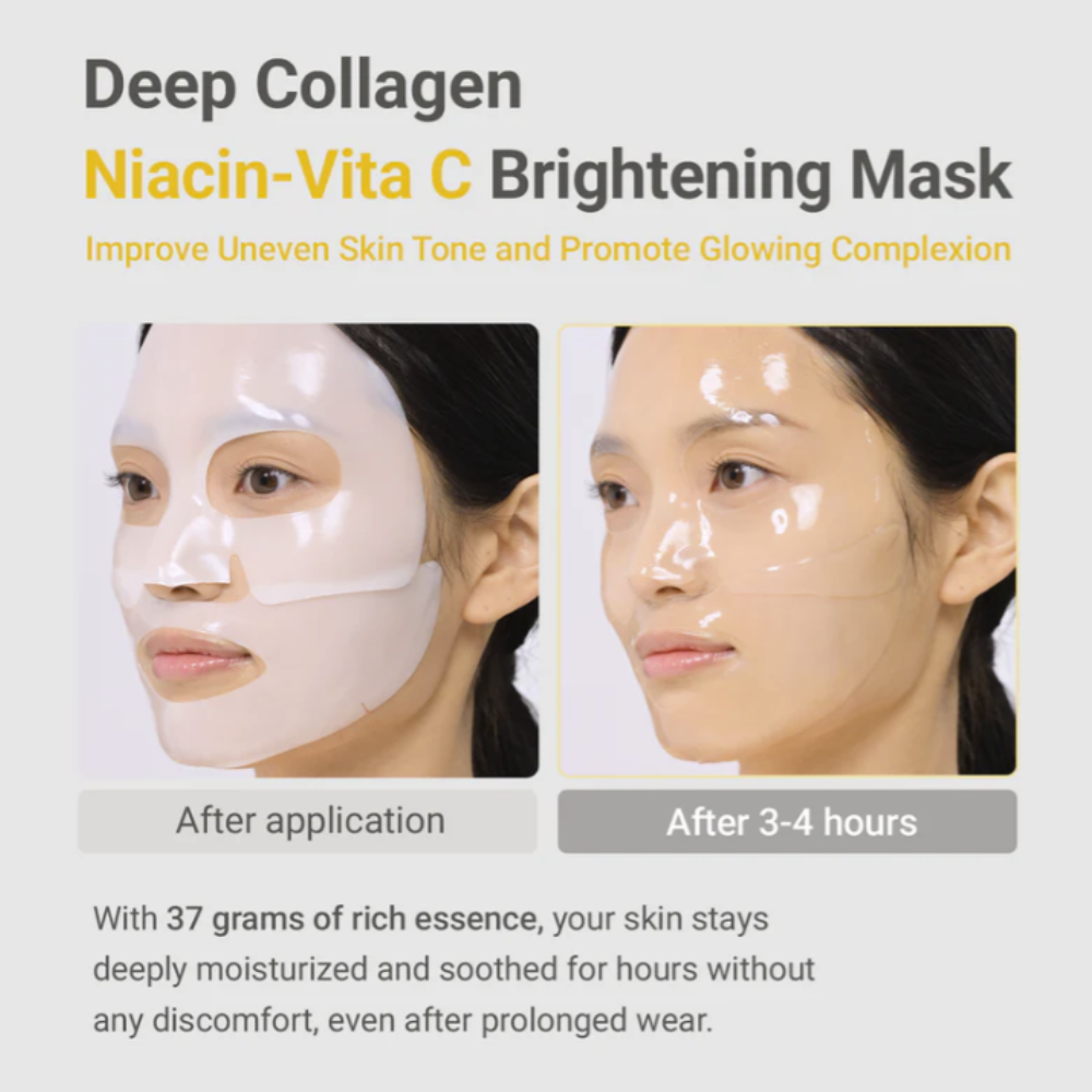 Deep Collagen Niacin Vita C Brightening Mask - 1pc - Image 3